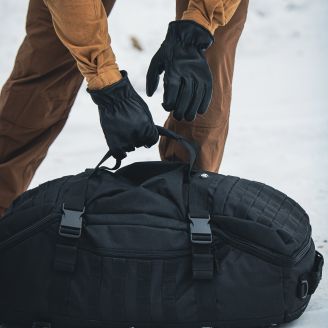 Kootamo Black Leather Gloves, Work, Bushcraft