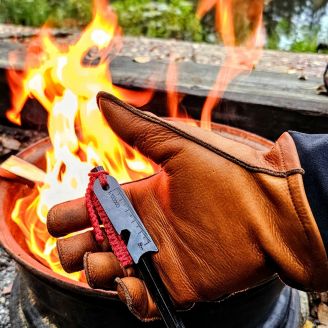 Kootamo Brown Leather Gloves, Work, Bushcraft