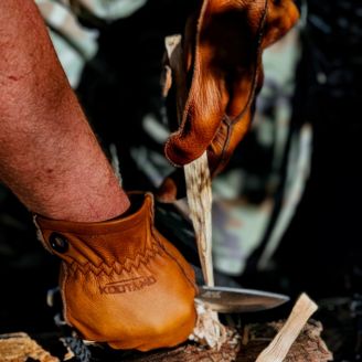 Kootamo Brown Leather Gloves, Work, Bushcraft