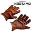 Kootamo Brown Leather Gloves, Work, Bushcraft