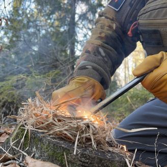 Kootamo Leather Gloves, Work, Bushcraft